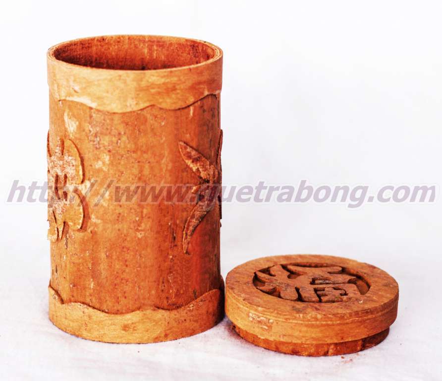 Hộp Trà Bằng Vỏ Quế Trà Bồng