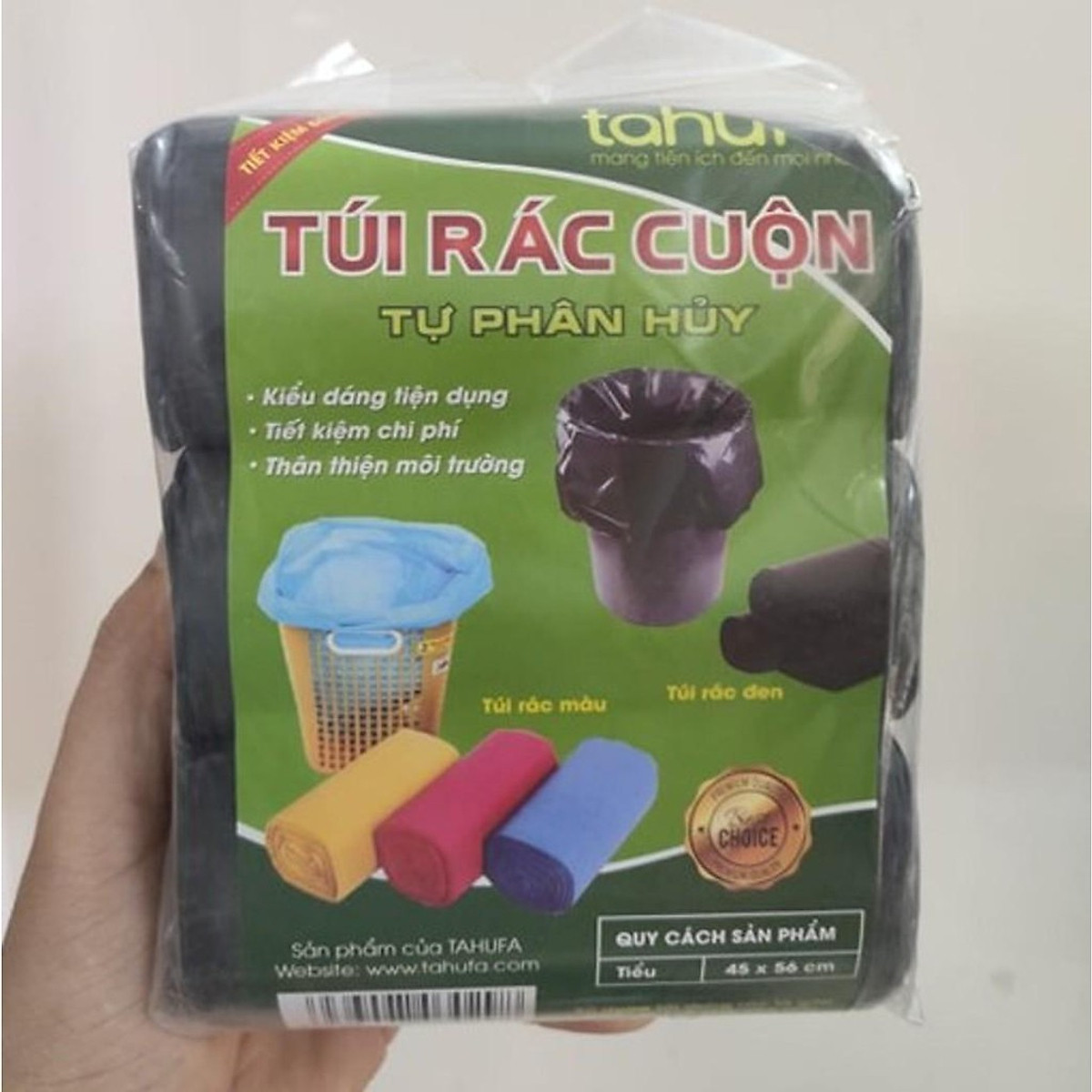Túi rác tự hủy combo 3 cuộn màu đen size 55x65 cm - Bọc đựng rác tự hủy