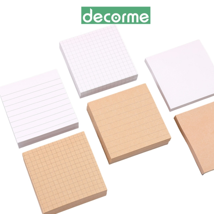 Tập 80 giấy note giấy nhớ basic KRAFT DecorMe