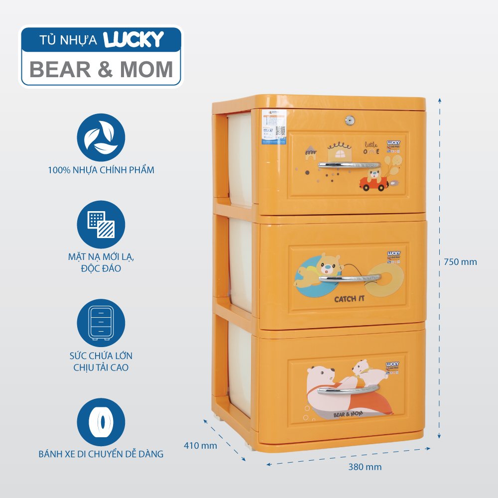 Tủ Nhựa đựng quần áo Lucky