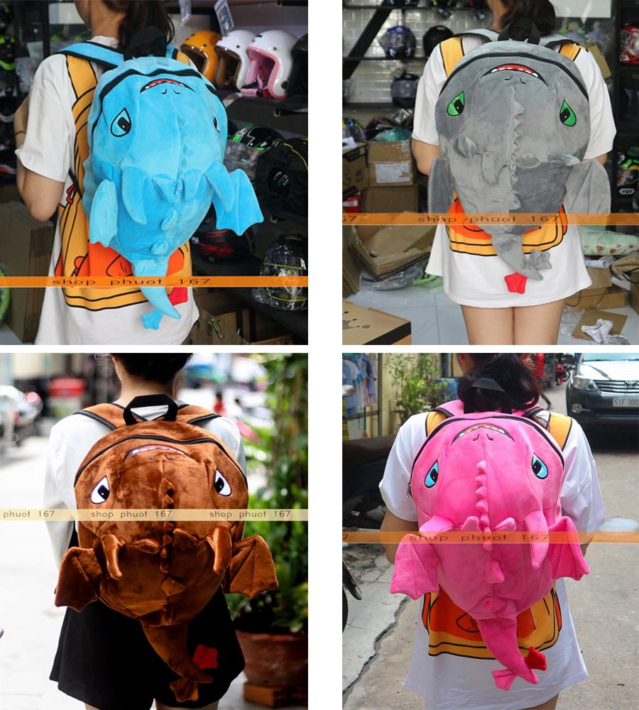 Balo dễ thương và kute loại Con Rồng đủ màu, vải nhung và loại lớn