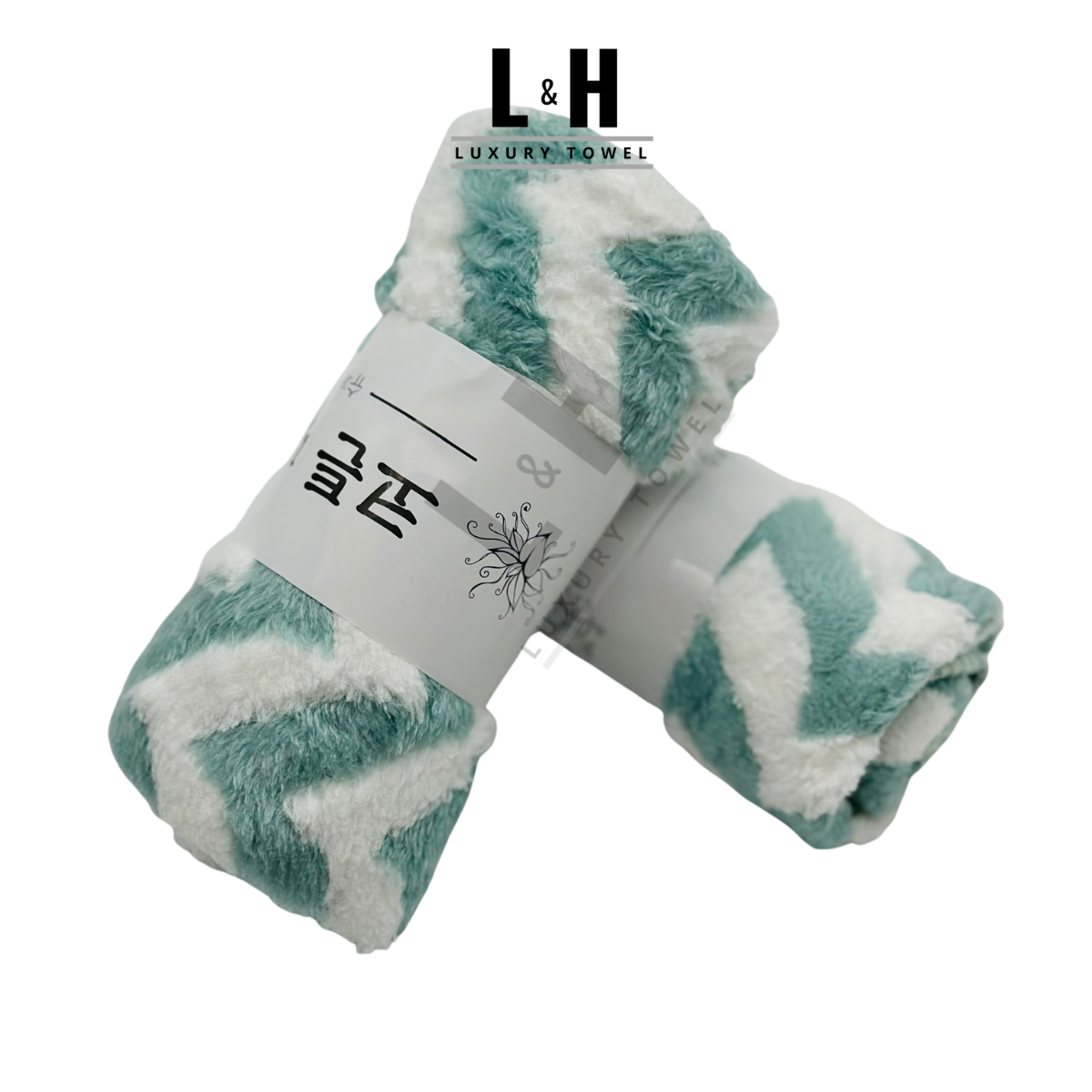 Khăn mặt lông cừu, zích zắc, kt 30x50cm