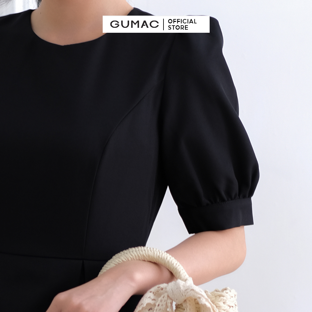 Đầm dáng ôm GUMAC DC03064 eo phối bèo