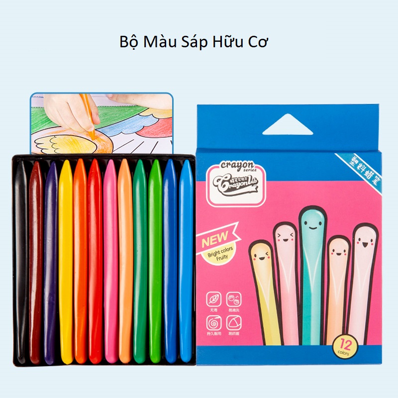 Bộ màu sáp 36-24-12-6 màu Hữu Cơ an toàn cho bé thỏa sức sáng tạo