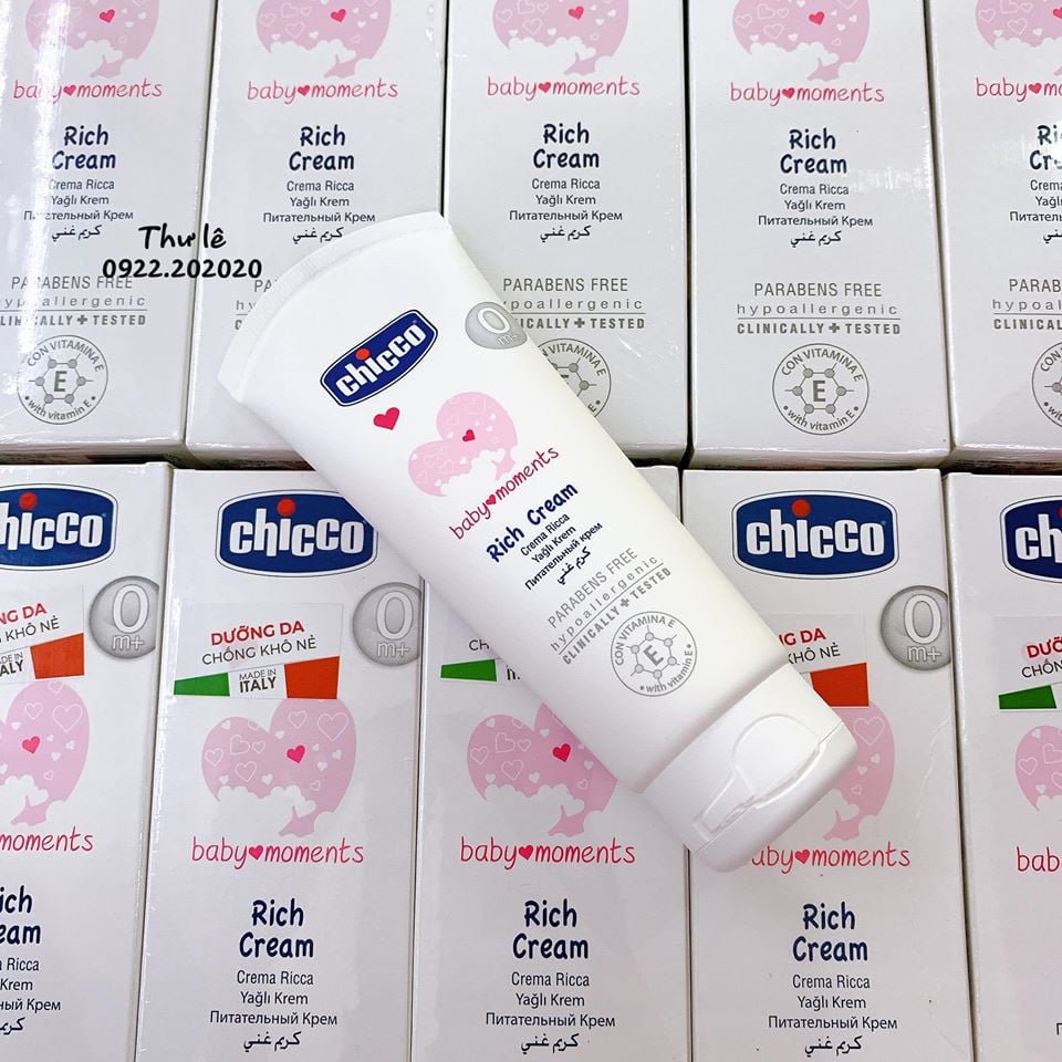 [HCM]Kem dưỡng ẩm chứa Omega và vitamin E Chicco 100ml (CHÍNH HÃNG) CHO BÉ