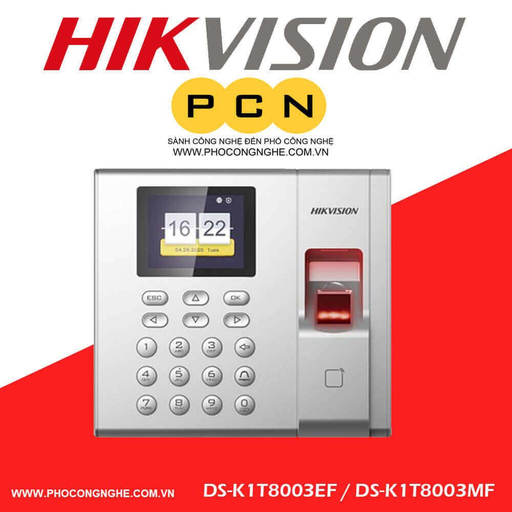 Máy chấm công vân tay Hikvision DS-K1T8003F