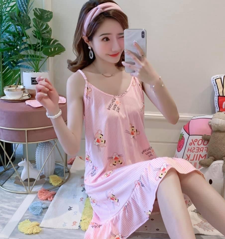 [HCM]Đầm ngủ 2 dây cotton