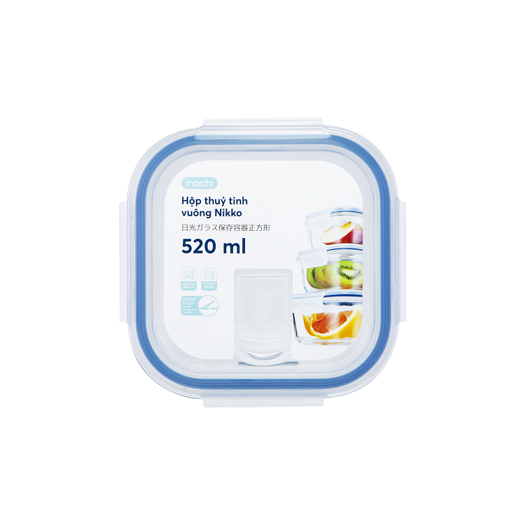 Hộp thuỷ tinh vuông Nikko 520 ml