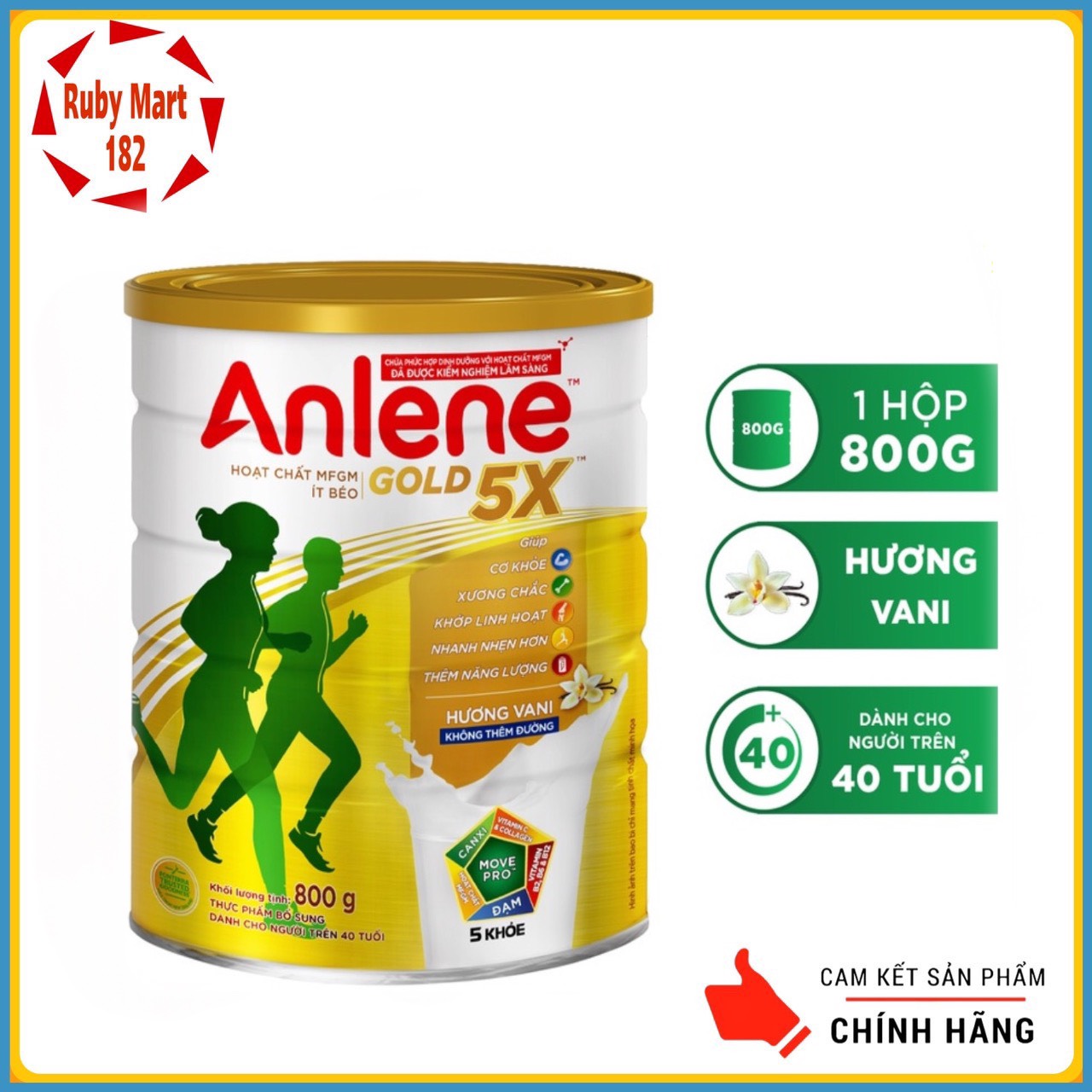 [Date 3.2025] Sữa bột Anlene Gold 5X hương vani lon 800g