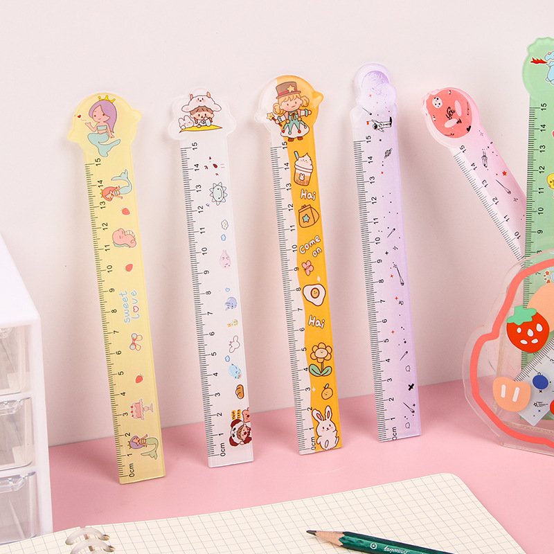 COMBO 3 THƯỚC KẺ ĐẦU THÚ 15CM CHO HỌC SINH