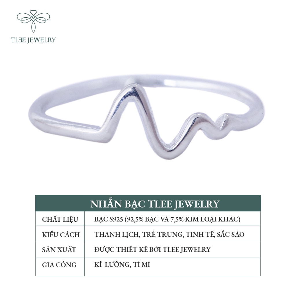 Nhẫn bạc nữ TLEE nhịp tim kiểu dáng basic TleeJewelry A0120