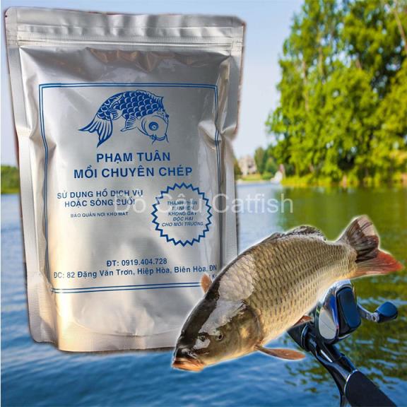 Gói mồi câu cá chép phạm tuân-mồi câu cá chép hồ dịch vụ-gói 1kg