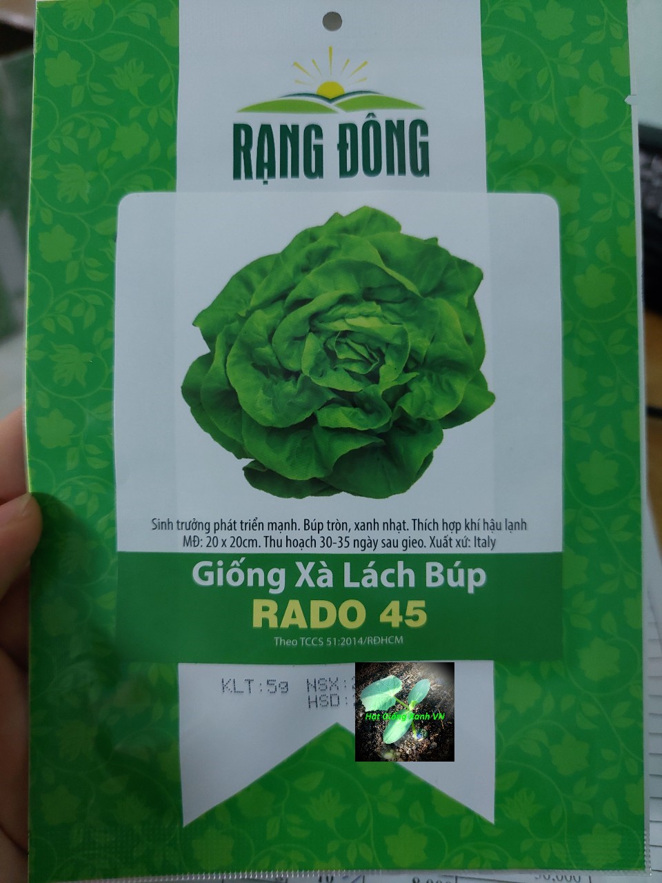 [Seeds] Hạt giống xà lách búp RD45, đóng gói 5gr (khoảng 2500 hạt)