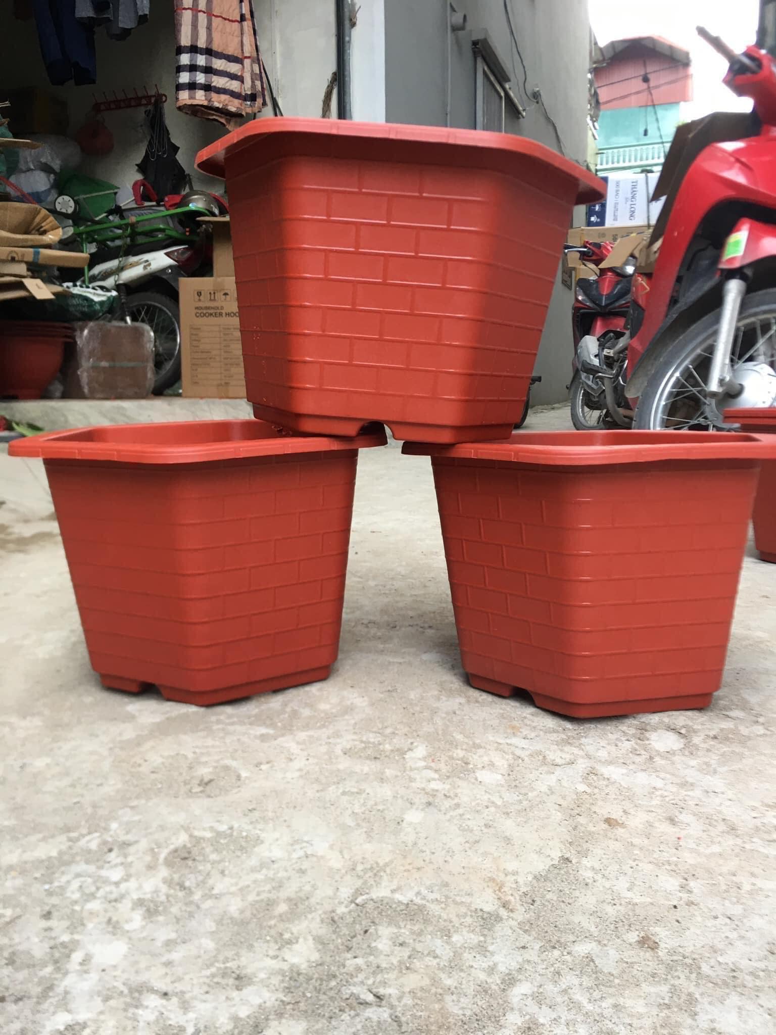 Chậu nhựa cao cấp lục giác Fa kích thước 30x22