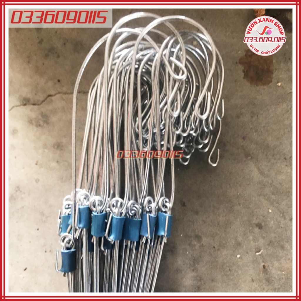 Móc treo lan 3 nhánh dây kẽm dài 70cm sét 10 chiếc