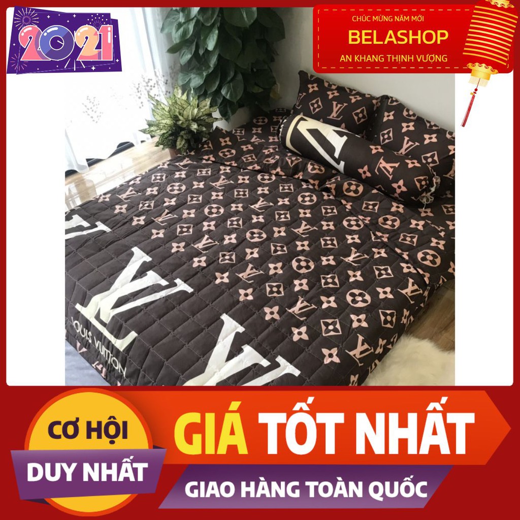 Ga bọc đệm cotton poly 1m8 LV nâu