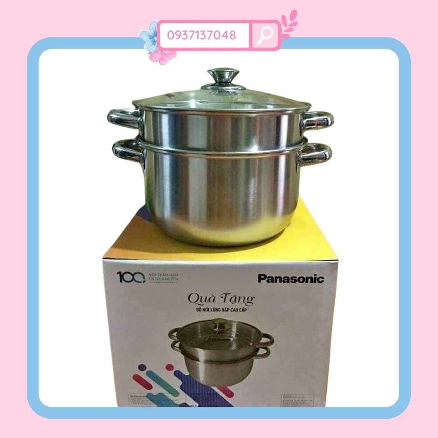 Bộ nồi Xững hấp Quà tặng từ Panasonic 24cm