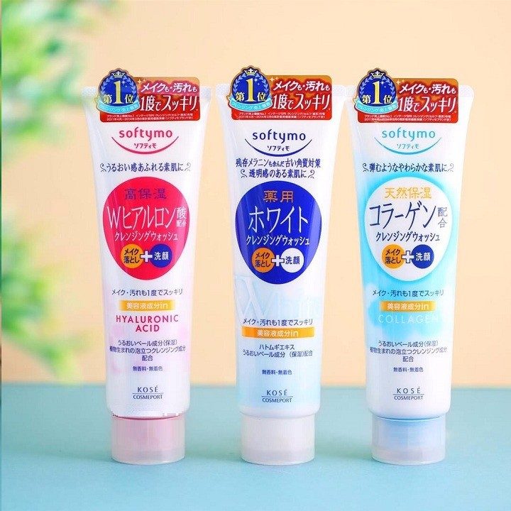Sữa rửa mặt làm trắng da KOSE Softymo White 190g- Nhật Bản