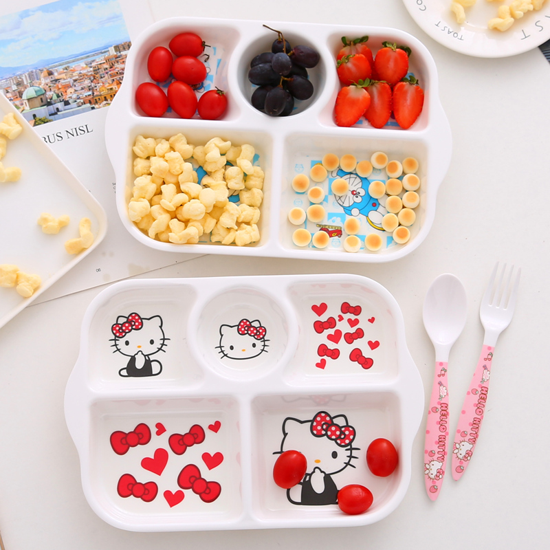 Khay nhựa ăn dặm cho bé hình Hello Kitty