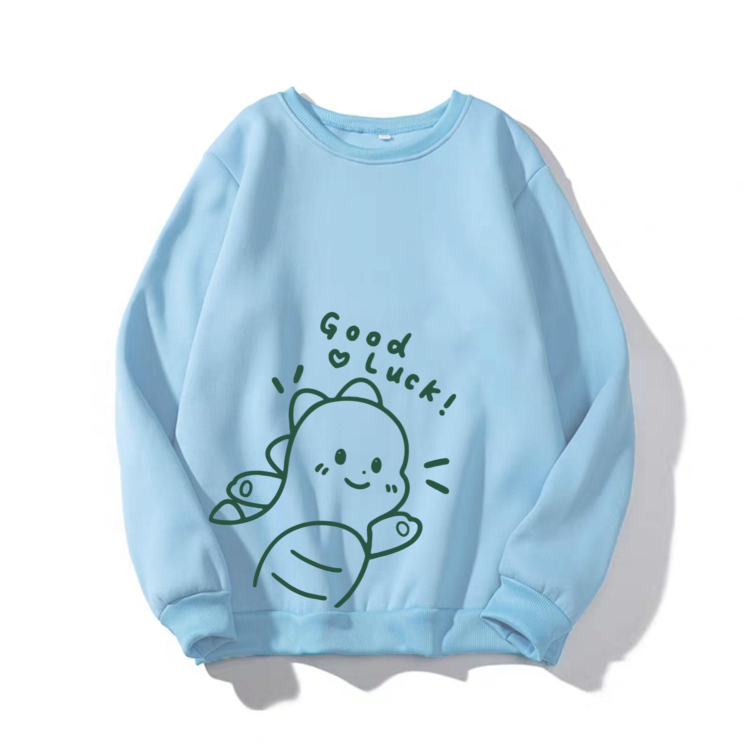 Áo sweater unisex nam nữ không nón in good luck chất liệu nỉ bông size từ 35-70kg
