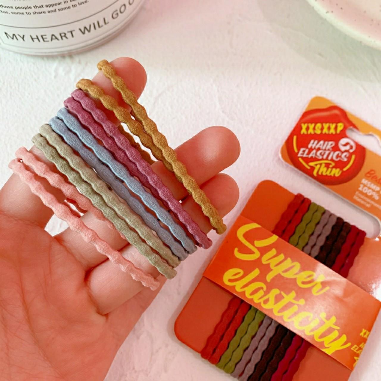 Set 10 dây chun thun buộc tóc nhiều màu