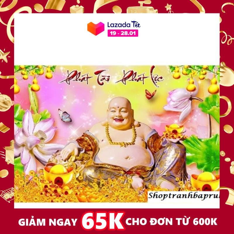 [HCM]Tranh đính đá Phát Tài Phát Lộc kích thước trung bình ✅100×65 cm -️ VS180