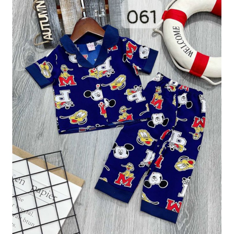 Đồ bộ bé gái tay ngắn quần dài chất kate lụa đẹp 061