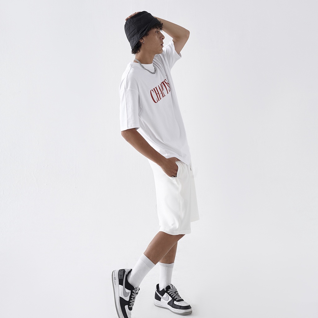 Quần short thun trắng thể thao - CHAPTER V White Short Pant