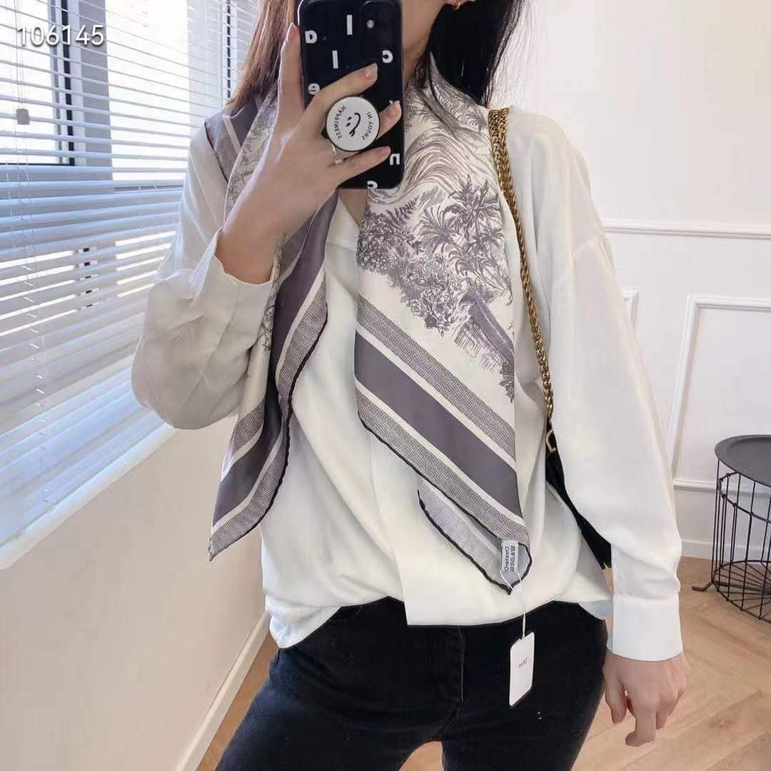 Khăn lụa vuông Her.mes 90cm*90cm viền khâu tay cao cấp