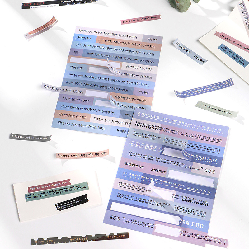 [HCM]Set 6 tờ sticker quote retro (Hàng có sẵn)