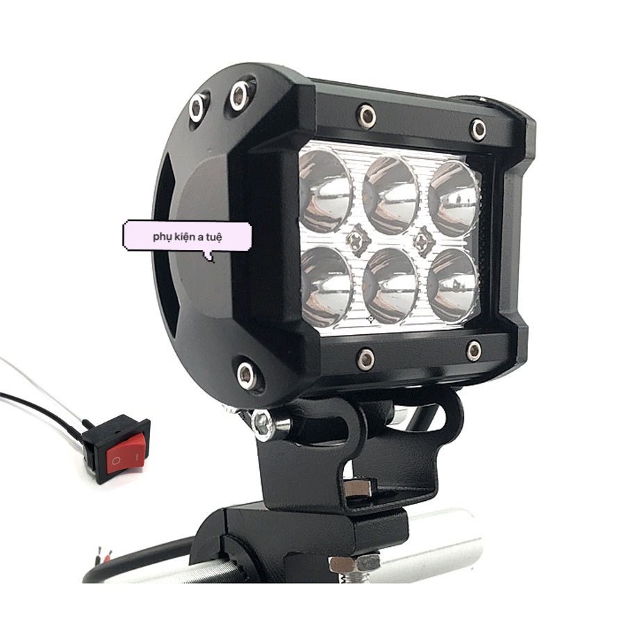 Đèn Trợ Sáng 6 Bóng Vuông 18W [ Kèm công tắc ]