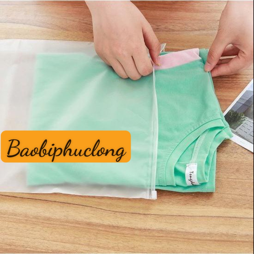 500gr túi zip khóa kéo mờ đựng quần áo