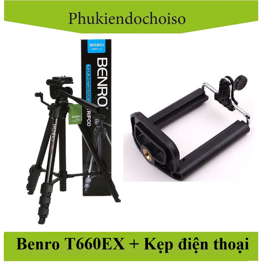 Chân máy ảnh benro t660 ex kẹp điện thoại