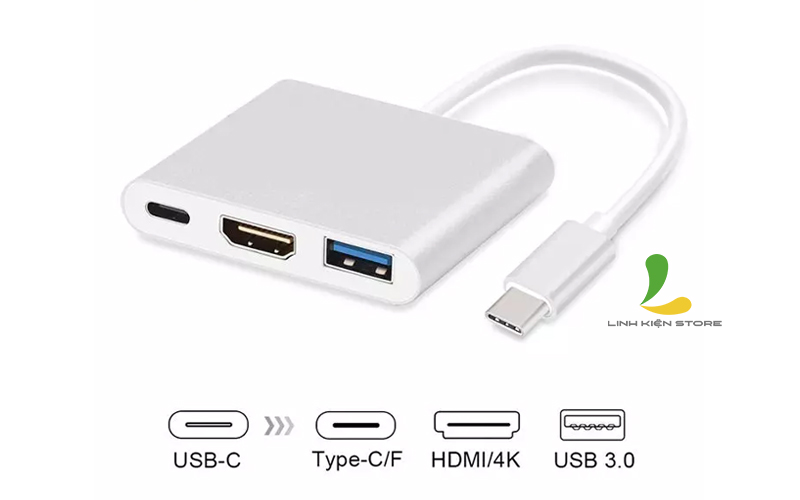 Cáp chuyển đổi Type C to HDMI 4K UHD / USB / Type C