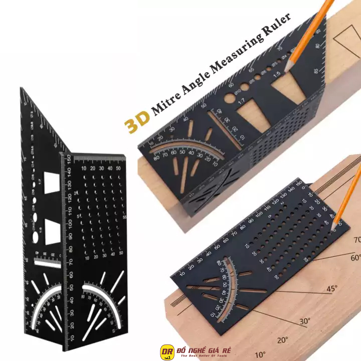 Thước đo góc 45 90 độ đa năng 3D dùng lấy dấu gỗ làm đồ mộc