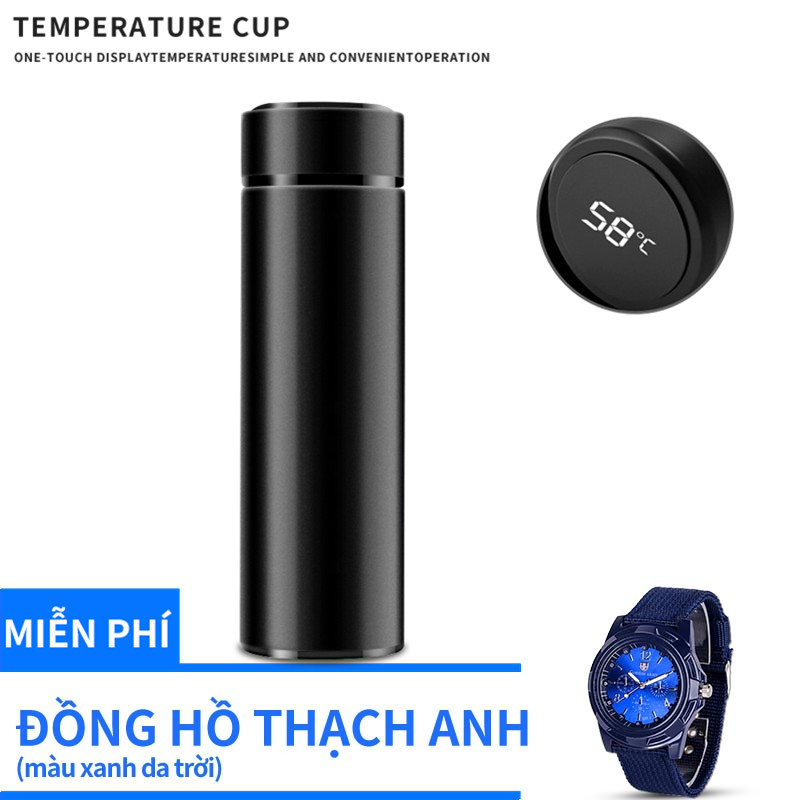 Bình nước giữ nhiệt dung tích 500ML có lớp chân không giữ nhiệt cách nhiệt màn hình LED cảm ứng thông minh - INTL