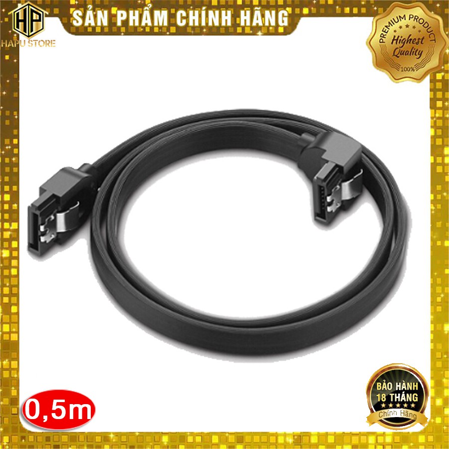 Cáp SATA 3.0 Ugreen 30797 dài 50cm đầu bẻ góc 90 độ cao cấp - HapuStore