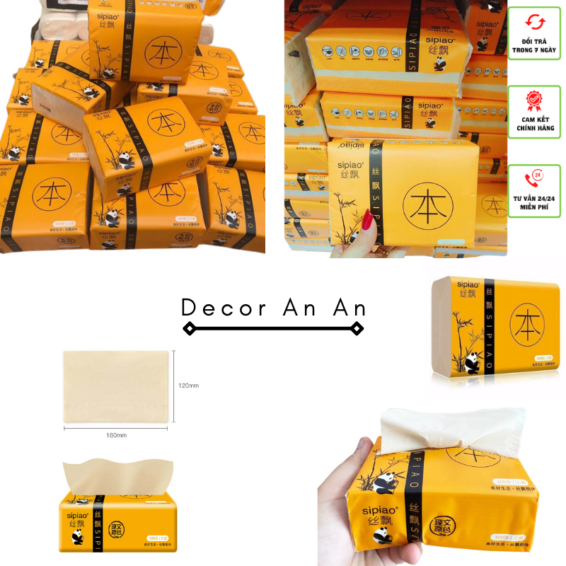 1 Thùng Giấy Ăn Gấu Trúc 3 Lớp Sipiao 30 Gói