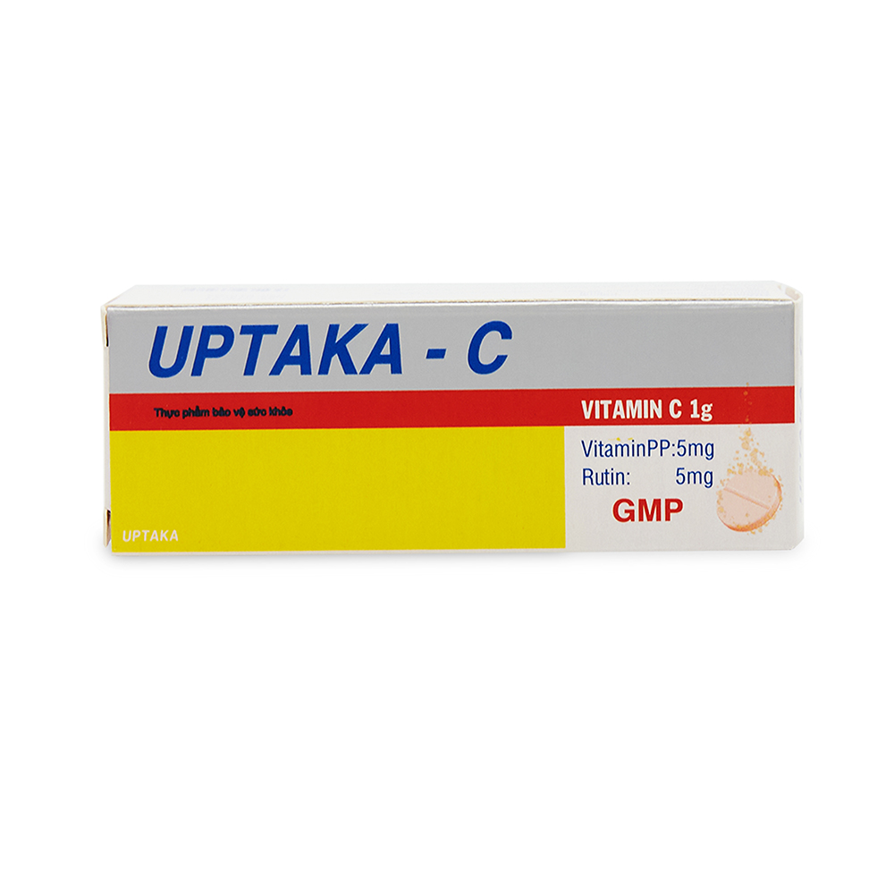 Viên C sủi vitamin C 1000mg UPTAKA C tăng sức đề kháng, tăng sức khỏe - Hộp 10 viên