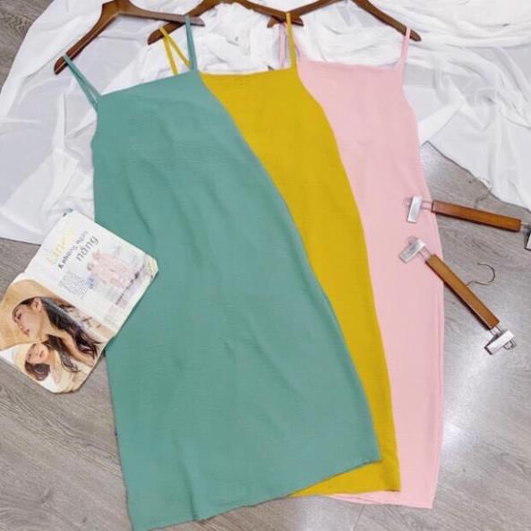 HT21D1 - Đầm maxi hở lưng cột dây nơ - Đầm cami 2 dây chất đũi lụa Có Đủ Size