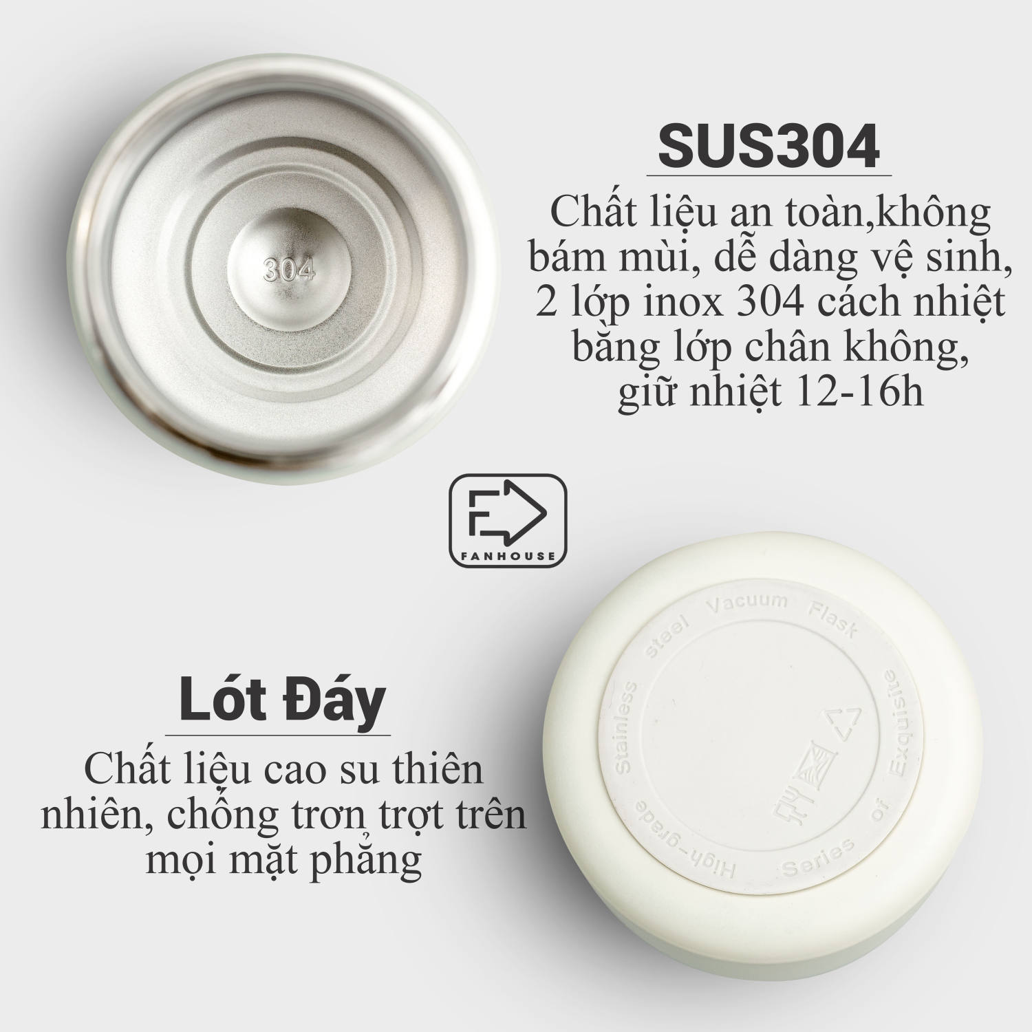 Bình giữ nhiệt Béo Fan House ly detox inox 304, cốc nước giữ nhiệt 12h