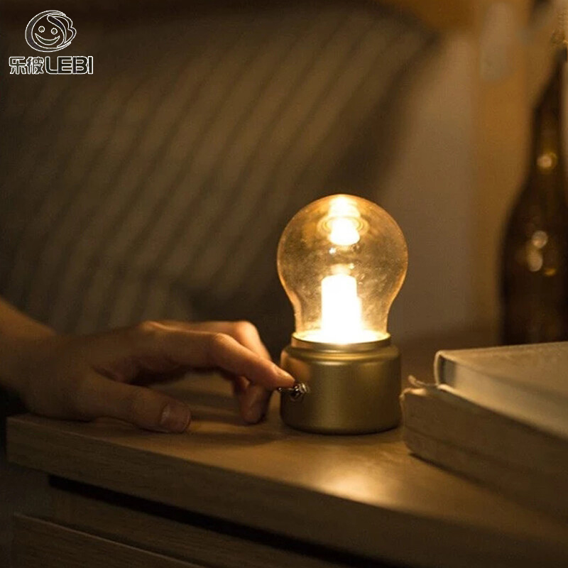 Retro rechargeable bulb night light creativity nostalgia USB bedside table lamp ambient Light