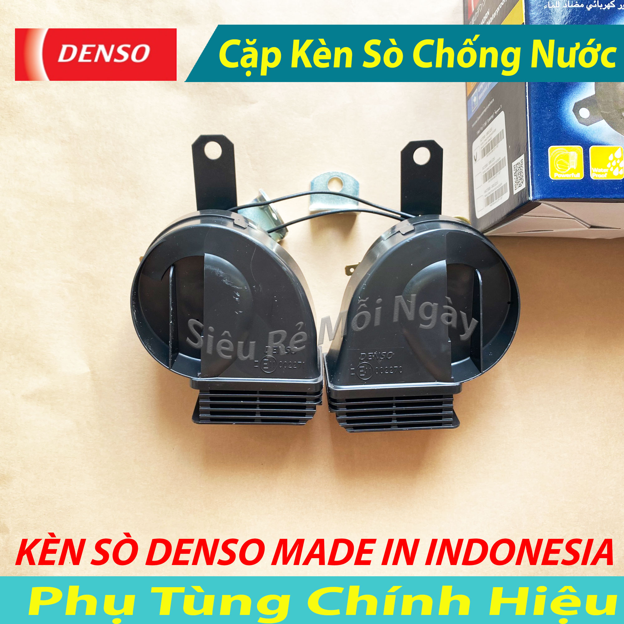 Kèn Sò Chống Nước Denso 12V Toyota Lexus Honda Mazda Huyndai Ford Mitsubishi Nissan Kia Mercedes