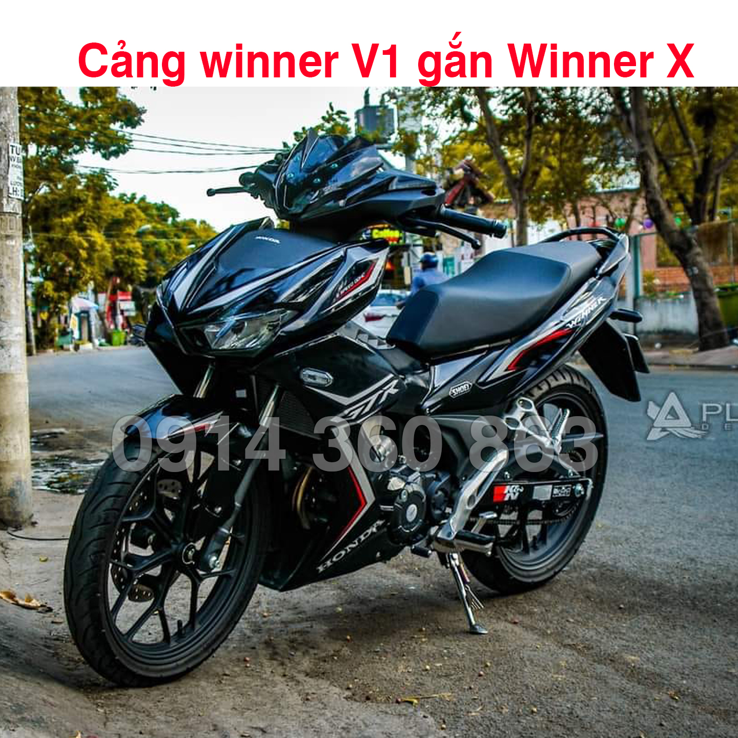 Cảng sau Winner V1 (tay dắt) gắn Winner X (Mài sẵn, Kèm pát gắn)