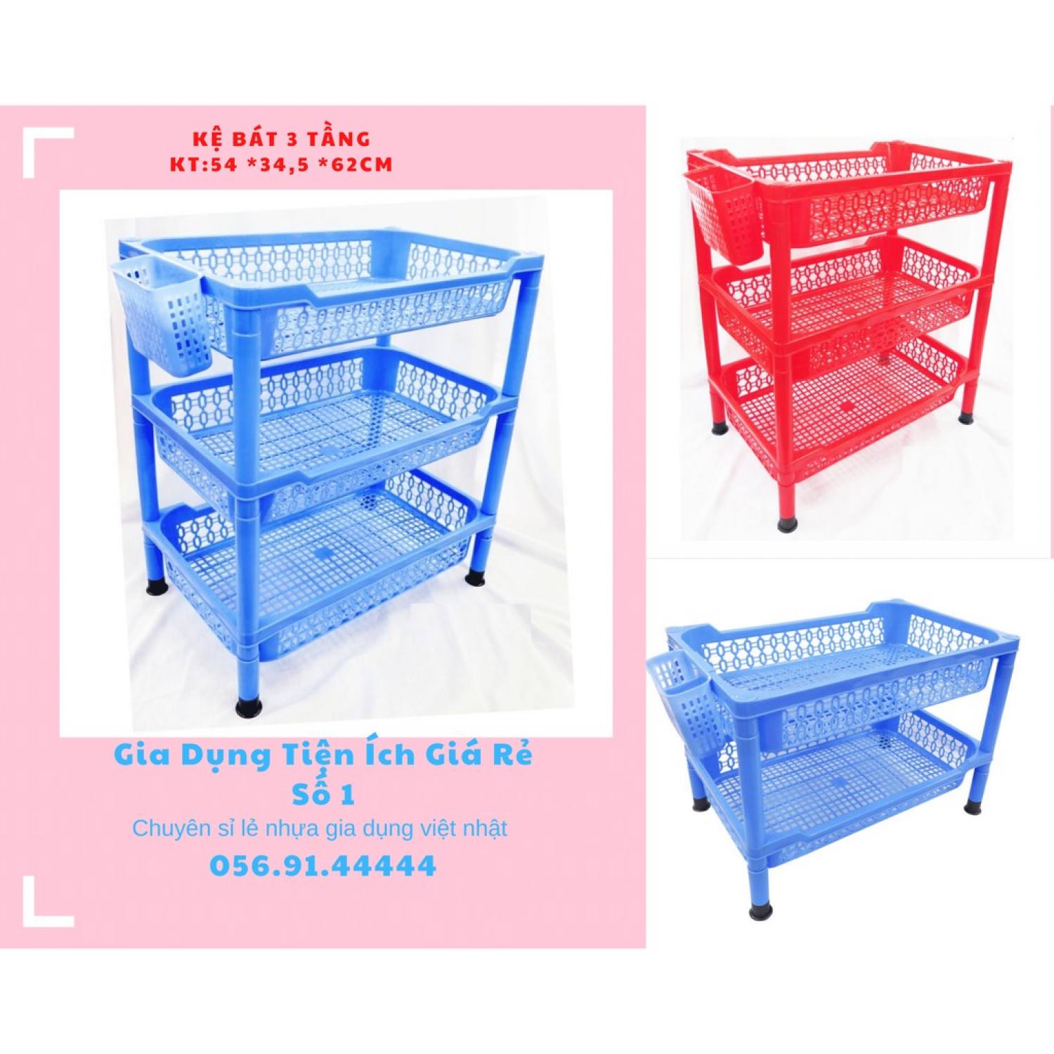 Trạn bát 3 tầng nhựa việt nhật - kèm ống đũa - chất lượng tốt, giá siêu rẻ
