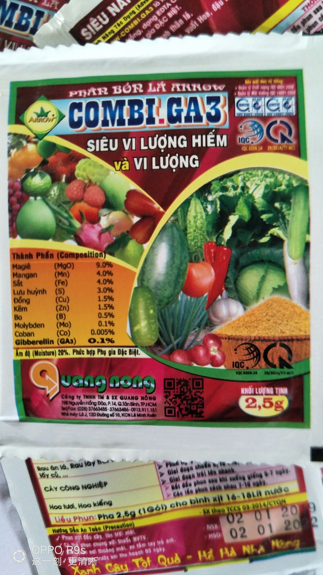 10 gói phân bón lá COMBI GA3