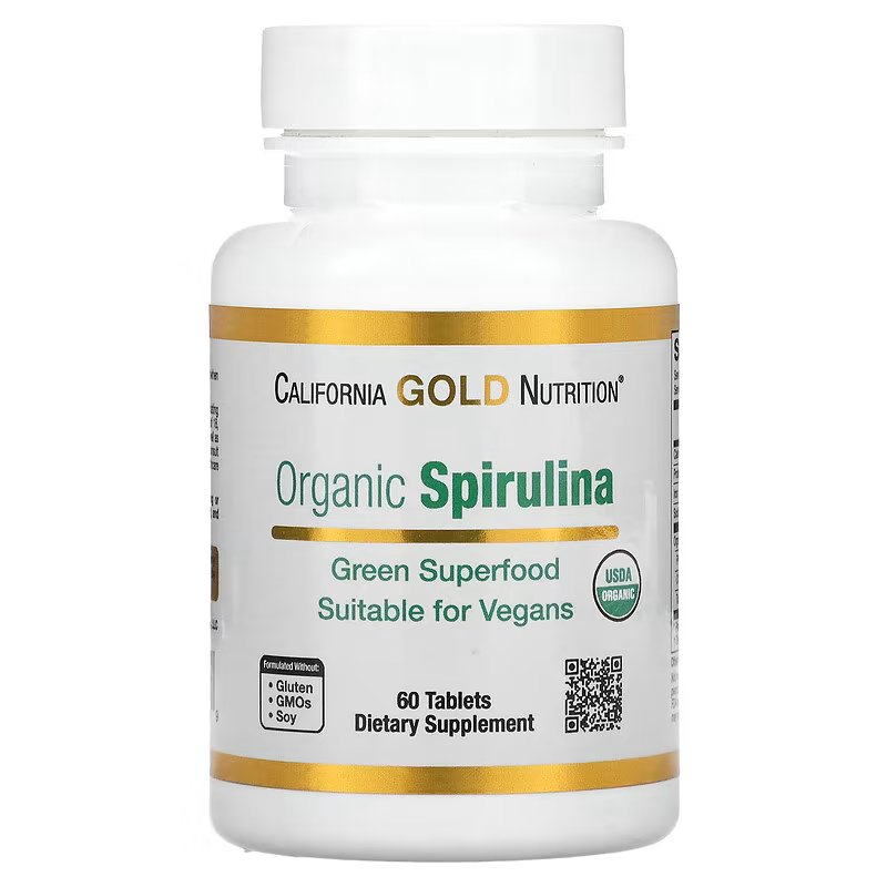 [Sale] Tảo Spirulina hữu cơ, California Gold Nutrition, Organic Spirulina, USDA Organic, 500 mg, Date 09/2024