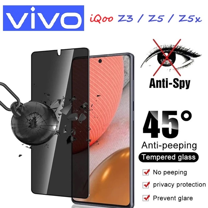 Cường lực chống nhìn trộm Vivo iQoo Z3 / Z5 / Z5x 5G (Full màn Full keo)