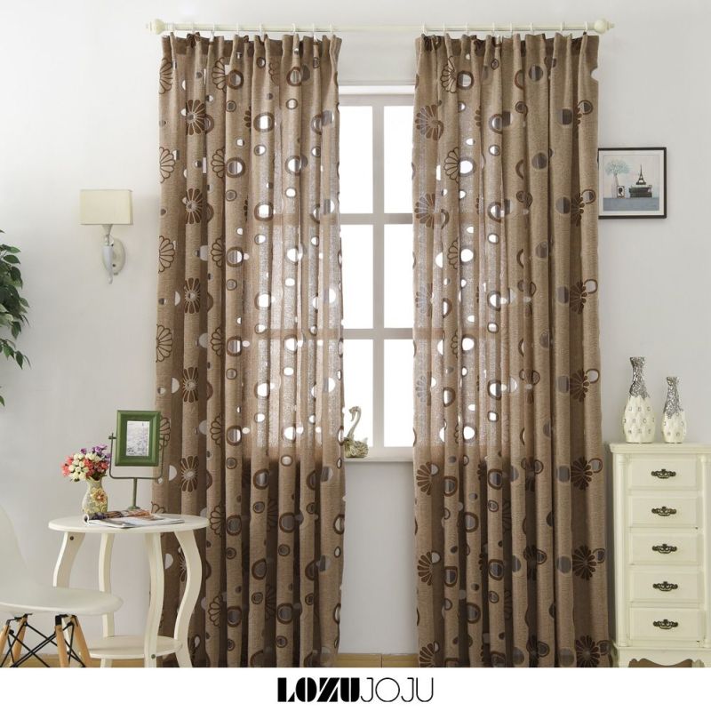 【sẵn sàng】LOZUJOJU Home Decor trang trí phòng ngủ rèm phòng ngủ vạch sọc kim cương bông hoa trắng Rỗng ra RING TYPE 1PCS