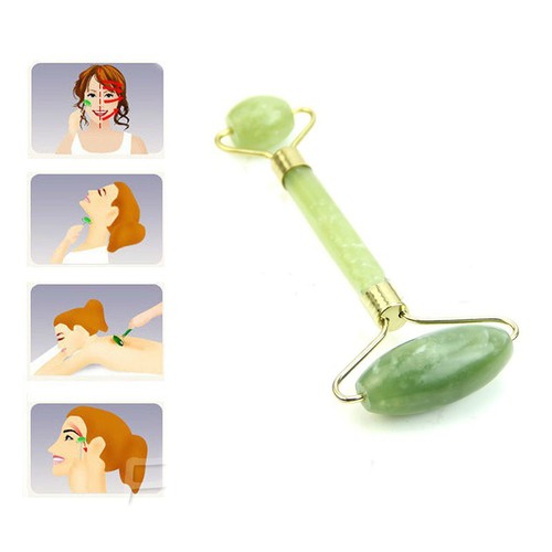 Cây lăn massage mặt đá ngọc bích 2 đầu